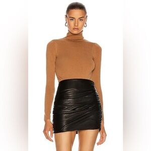 LOULOU STUDIO Galora Wool Knit Turtleneck Sweater Bodysuit in Camel Size Medium